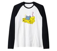 Ratón en un trozo de Queso Camiseta Manga Raglan