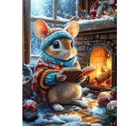 Ratón en una habitación acogedora Puzzles 1000 Piezas Construir DIY 3D Cuento de Hadas acompañante Adorable Rompecabezas para Adultos Maquetas Educativas Aliviar Estrés Estera Portátil 1000 PCS