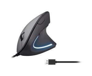Ratón Equip 245118 USB cableado 3200 DPI negro diseño vertical ergonómico