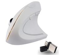 Ratón ergonómico inalámbrico 2,4 GHz óptico (adaptador USB USB-C) 2 modos Wireless Mice 1600 3 sensibilidad ajustable 6 botones para ordenador portátil/ordenador/Mac/Windows/PC/tablet/iPad