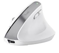 Ratón Ergonómico Inalámbrico por Bluetooth Trust Bayo+/ Batería Recargable/ Hasta 2400 DPI/ Blanco