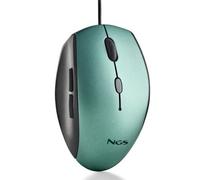 Ratón Ergonómico NGS Moth Ice/ Hasta 1600 DPI/ Verde Hielo