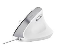 Ratón Trust Bayo II con cable 2400 DPI vertical ergonómico clics silenciosos 6 botones blanco