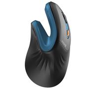 Ratón Ergonómico, ProtoArc EM11 NL Vertical Ratón Inalámbrico Recargable con 3 Puertos de Dispositivo (2*Bluetooth y USB) - para PC/Portátil/Laptop, Windows Mac OS - Negro Azul