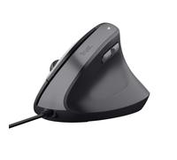 Ratón ergonómico Trust Bayo II negro, con cable Ratón ergonómico con un ángulo vertical óptimo para reducir la tensión en la muñeca