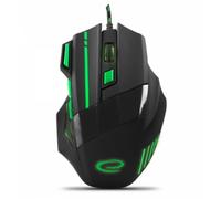 Ratón Esperanza EGM201G USB 2400 DPI Negro Verde Iluminación 7 Botones