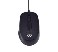 Ratón Ewent EW3159 USB 1000 DPI Ambidextro Negro Clic Silencioso
