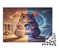 Ratón Fantasía Cerradura Puzzle de 1000 Piezas Papel para Adultos Escena Multidimensional Juego de Puzzle 1000 Piezas Relajación Hogar 52x38cm/1000pcs