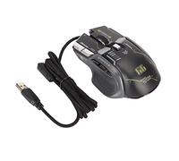 Ratón gaming con cable, ratón gaming RGB programable con 10 botones macro y 13 modos de iluminación, 6 niveles de DPI hasta 12800, interruptor mecánico micro para jugadores de PC y (Negra)