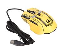 Ratón gaming con cable, ratón gaming RGB programable con 10 botones macro y 13 modos de iluminación, 6 niveles de DPI hasta 12800, interruptor mecánico micro para jugadores de PC y (Amarilla)