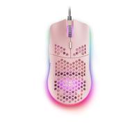 Mars Gaming MMAX, Ratón Gaming Ultraligero 69g, Sensor PixArt 12400DPI, RGB Chroma, 7 Botones Programables, Switches HUANO, Cable Feather, Windows/Linux/Mac/PS4/PS5/ Xbox One/Xbox Series X-S, Rosa