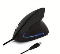 Ratón Gaming Ergonómico Vertical RGB con Cable para Derecha | USB Óptico, Plástico, Compatible con Windows 7 para PC