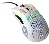 Glorious Gaming Model D- (Pequeño) Ratón gaming con cable - 61 g superligero, diseño colmena, RGB, ergonómico, sensor Pixart 3360, switches de Omron, deslizadores de PTFE, 6 botones - Blanco brillante