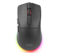 Mars Gaming MM-T3, Ratón Inalámbrico Ligero, Bluetooth 5.0 + 2.4GHz + Cable, Sensor Óptico PIXART PAW3104PRO 14400 dpi, Base de Carga Magnética RGB, Switches Huano, Software de Control, Negro