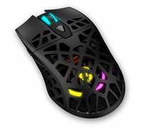 Raton gaming Krom Kaiyu -NXKROMKAIYU- RGB, ligero y resistente cuerpo de estructura panelada, sensor óptico, 6 niveles, 1200 DPI, software programable, color negro