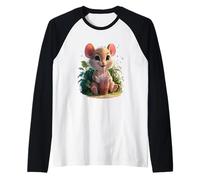 Ratón Hombre Mujer Boba Tea Kawaii Bubble Tea Mouse Camiseta Manga Raglan