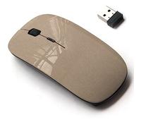 Ratón inalámbrico 2.4G con bonito diseño de patrón para todos los portátiles y computadoras de escritorio con nano receptor, papel marrón