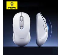 Ratón Inalámbrico Baseus USB 2.4G Bluetooth 5.3 DPI Ajustable, Ratones Silenciosos para iPad, MacBook, Computadora, Portátil, Tableta, Ratón Ergonómico Bluetooth 5.3 White