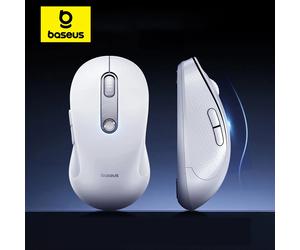 Ratón Inalámbrico Baseus USB 2.4G Bluetooth 5.3 DPI Ajustable, Ratones Silenciosos para iPad, MacBook, Computadora, Portátil, Tableta, Ratón Ergonómico Wireless 2.4G White