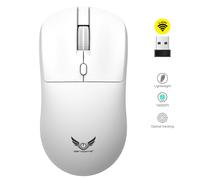 Ratón inalámbrico (blanco), óptico, USB, recargable, para PC, portátil y Macbook Pro, ajustable, 800-1200-1600