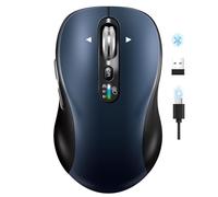Ratón inalámbrico Bluetooth para Laptop, USB + BT×2, Carga USB-C, Mouse silencioso para múltiples Dispositivos, súper Desplazamiento de Metal de 4 vías, ± 3200 dpi, 10 Botones, Plug & Play, Ratones