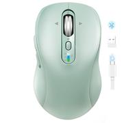 Ratón inalámbrico Bluetooth para laptop, USB + BT×2, silencioso, mouse de computadora Ergo, súper desplazamiento de metal de 4 vías, ± 3200 DPI, recargable, 10 botones, Plug & Play, ratones