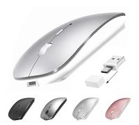 Ratón inalámbrico Bluetooth para MacBook Air Pro iMac, mouse silencioso recargable USB C inalámbrico para Surface Pro/Laptop/Chromebook/iPad
