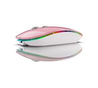 RatóN InaláMbrico BT5.1+2.4Ghz con Jiggler de RatóN, RatóN Recargable de 2.4G, Movimiento de RatóN para Computadora con USB, Rosa