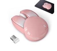 Ratón inalámbrico Bunny - Dispositivo lindo y silencioso 2.4G | Adorable ratón para ordenador portátil - Ligero 59 g, 3 botones, diseño Kawaii, 1200 DPI para 7, Win8, Win10, oficina, estudio