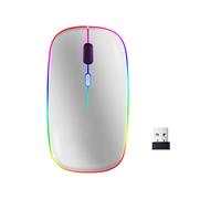 Ratón inalámbrico con modo dual LED RGB Bluetooth/Wifi Silver