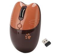Ratón Inalámbrico con Silencioso, dpi Ajustable para Oficina, Chica, Trabajo, Tamaño Portátil, ABS (Café)