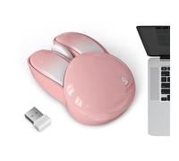 Ratón Inalámbrico Cute Bunny Silent 2.4G - Ratón Kawaii Conejo Sin Sonido Ligero Portátil 1200 DPI Óptico | Ratones Inalámbricos Silenciosos Para PC, Computadora Portátil, Regalo Para Niñas Y Niños