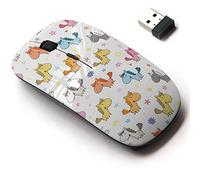 Ratón inalámbrico de 2.4 G con bonito diseño de patrón para todas las computadoras portátiles y de escritorio con nano receptor, bonitos caballos de dibujos animados