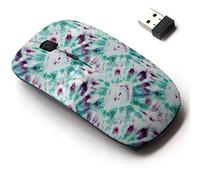 Ratón inalámbrico de 2,4 G con bonito diseño para todos los portátiles y computadoras de escritorio con nano receptor, color verde y morado