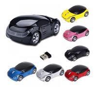 Ratón inalámbrico de 2,4 GHz Cool3D con forma de coche deportivo, ergonómico, óptico, con receptor USB para PC, portátil, niños y niñas con