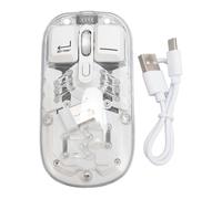 Ratón inalámbrico de modo dual 2.4G BT5.0 3000FPS magnético 400mAh transparente RGB para oficina, color blanco