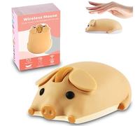 Ratón inalámbrico de modo dual Bluetooth 5.1/2.4G, USB, adorable animal con forma de cerdo, 1200 DPI, portátil, inalámbrico, silencioso, ergonómico, para laptop, PC, iPad, Windows, iOS/Android, regalo