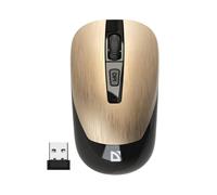 Ratón inalámbrico Defender WAVE MM-995, óptico, sin clic, silencioso, 1600 ppp, dorado
