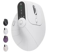 Ratón inalámbrico ergonómico, mouse vertical de triple conexión con 4 DPI ajustables, Bluetooth 5.0 y receptor USB-C para laptop, PC, Mac