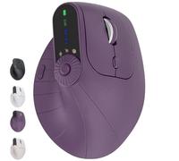 Ratón inalámbrico ergonómico, mouse vertical de triple conexión con 4 DPI ajustables, Bluetooth 5.0 y receptor USB-C para laptop, PC, Mac