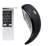 Ratón inalámbrico ergonómico: ratón plegable para computadora portátil de 2,4 g, sensor óptico de 100-120 mm, 1600 , Plug and Play, alcance de larga distancia de 15 m con salto de frecuencia, diseñ