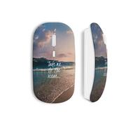 Ratón inalámbrico - Llévame al océano - Blanco - USB wifi - Compatible con Mac y PC