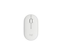 Ratón inalámbrico Logitech Pebble Bluetooth de 2,4 GHz, silencioso, modo dual, portátil, para portátil y PC (blanco)