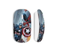 Ratón Inalámbrico - MANIACASE - Capitán América de la Guerra Civil - Clave USB WiFi - Compatible con Mac y PC - Azul