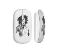 Ratón Inalámbrico - MANIACASE - Marley Bob - Blanco - Clave USB WiFi - Compatible con Mac y PC