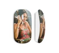 Ratón Inalámbrico - MANIACASE - Megan Fox Exclusivo - USB Wifi - Compatible con Mac y PC - Blanco