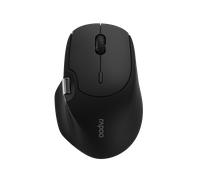 Rapoo I Ratón inalámbrico MT560 Multi-Mode (Ratón Ordenador silencioso, 3200 dpi, Batería Recargable, Ergonómico) Negro