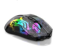 Ratón Inalámbrico para Juegos, 2.4G BT5.0 con Cable Tri Modo Recargable RGB 3600DPI Ajustable, con Cómodos Botones Silenciosos y Batería de Larga Resistencia, para PC Portátil (Black)