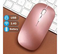 Ratón inalámbrico para juegos con retroiluminación, compatible con USB, RGB recargable, silencioso, retroiluminado, ergonómico, para ordenador