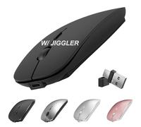 Ratón inalámbrico para MacBook Air iMac Mac Pro Laptop computadora de escritorio, mouse inalámbrico silencioso recargable USB C con jiggler para Surface Pro (Bluetooth 5.2/3.0, 2.4G USB A, receptor